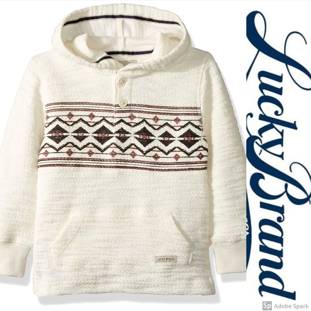 Lucky Brand Hoodie Boys Hooded Pullover Shirt size 4T Long Sleeve NWT